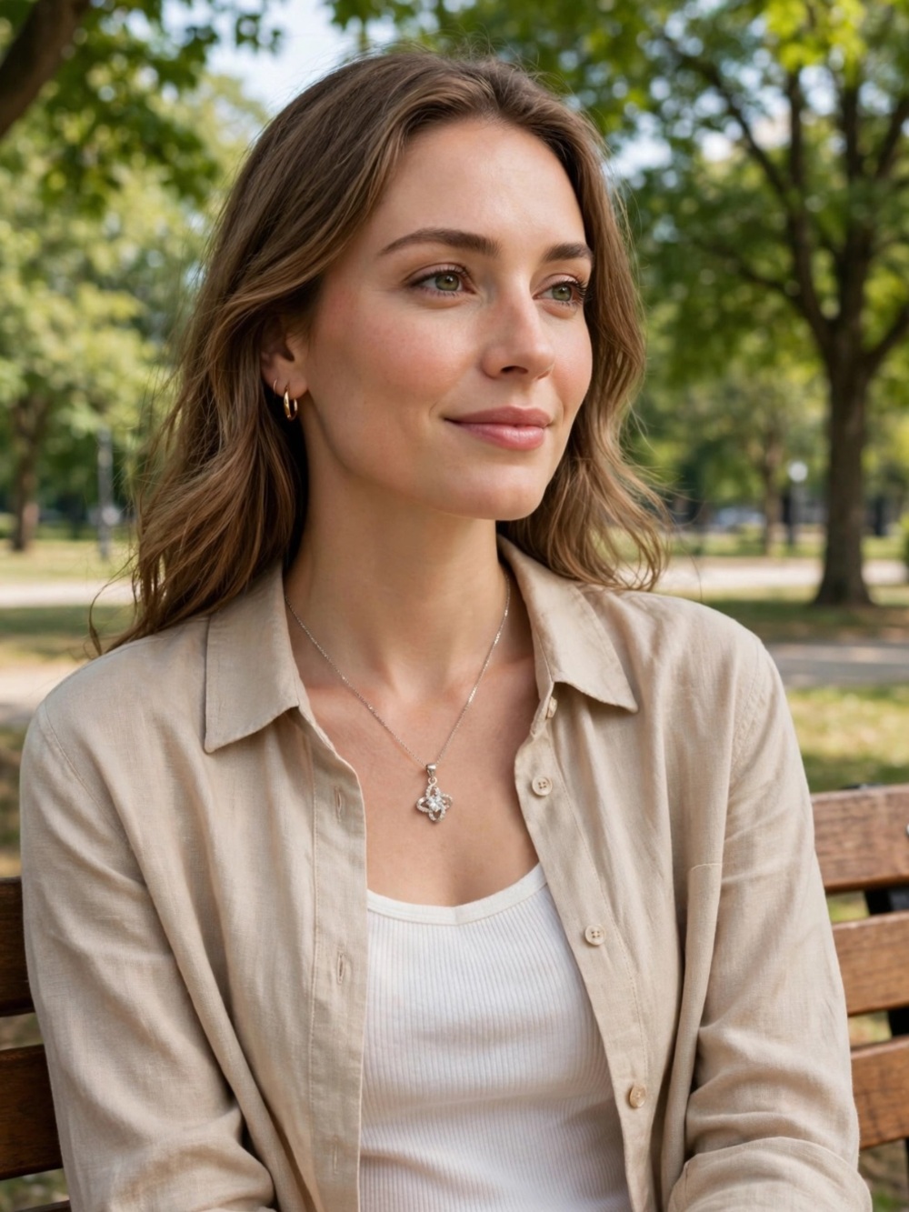 Silver Floral Crystal Pendant Necklace - Silver
